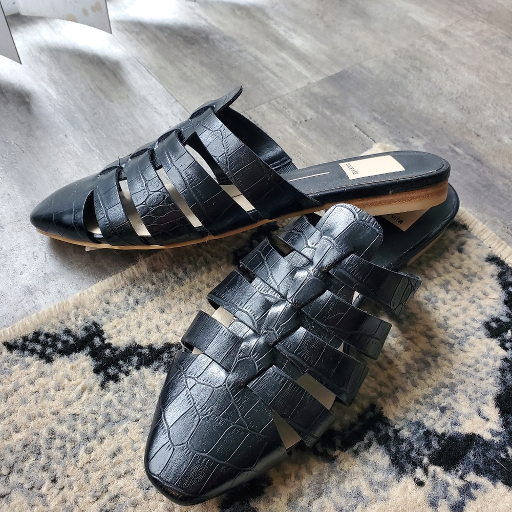 Dolce VitaHarvy Croc-Embossed Loafer Mules - Picture 2 of 4